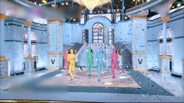 Our meshes on the video at moment 2, with a zoom on the same performer's legs